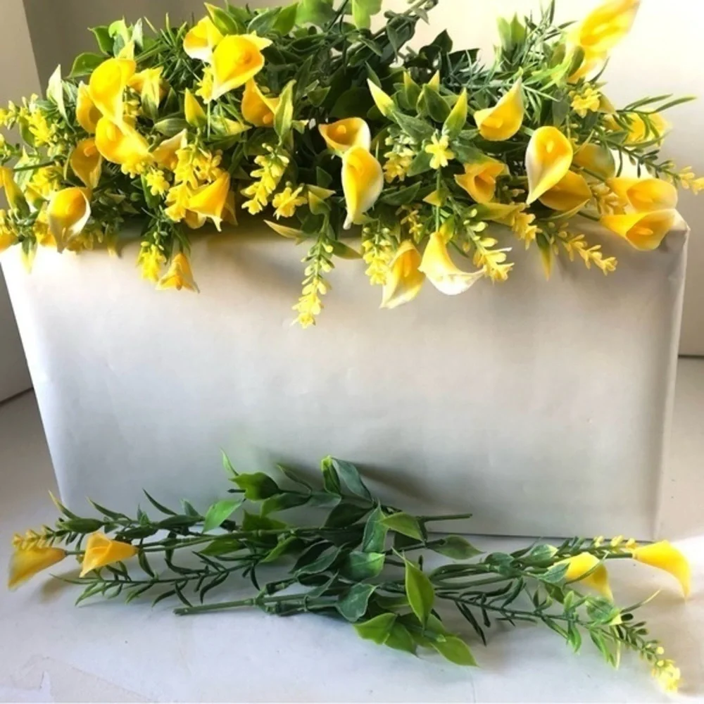 Yellow Calla Lily Flower Artificial Stems 20 pieces lot Craft
